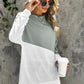 Gray White Patchwork Dropped Shoulder Sleeve Sweatshirt