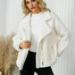 Pocketed Sherpa Zip Up Long Sleeve Jacket