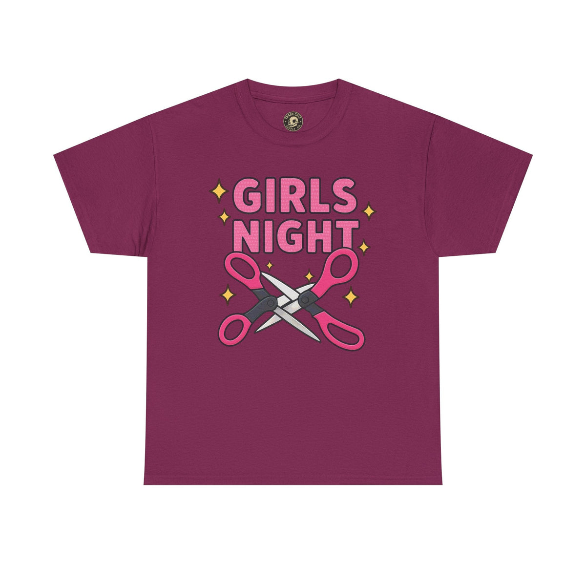 Funny Girls Night Shirt – Lesbian Humor Tee – Pink Scissors Graphic on Gildan 5000