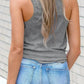V Neck Racerback Tank Top with Pocket