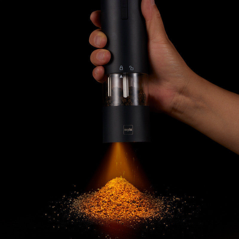 Black Pepper Grinder Electric Freshly Ground Stainless Steel Household Grinding Pepper Powder Bottle Sea Salt