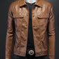 Male Premium Leather Utility Jacket