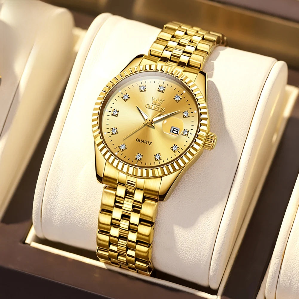 Women's 33mm Fluted Bezel Quartz Date Watch