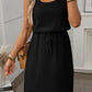 Breezy Waffle-Knit Drawstring Mini Tank Dress