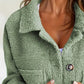 Plus Size Women’s Solid Color Sherpa Jacket