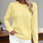 Women’s Textured Crew‑Neck Pullover Top