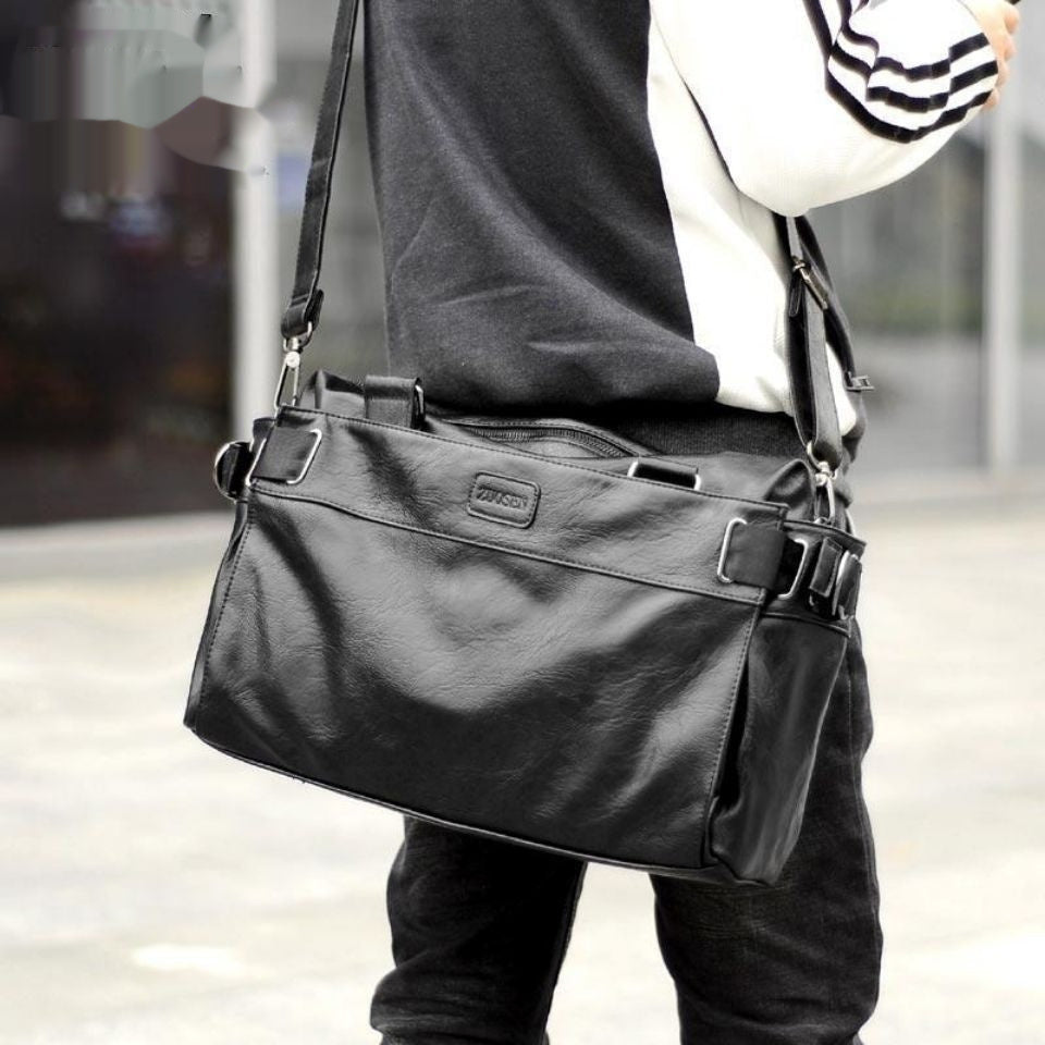 Men's Handbag Leather Casual Large-capacity Travel Shoulder Bag