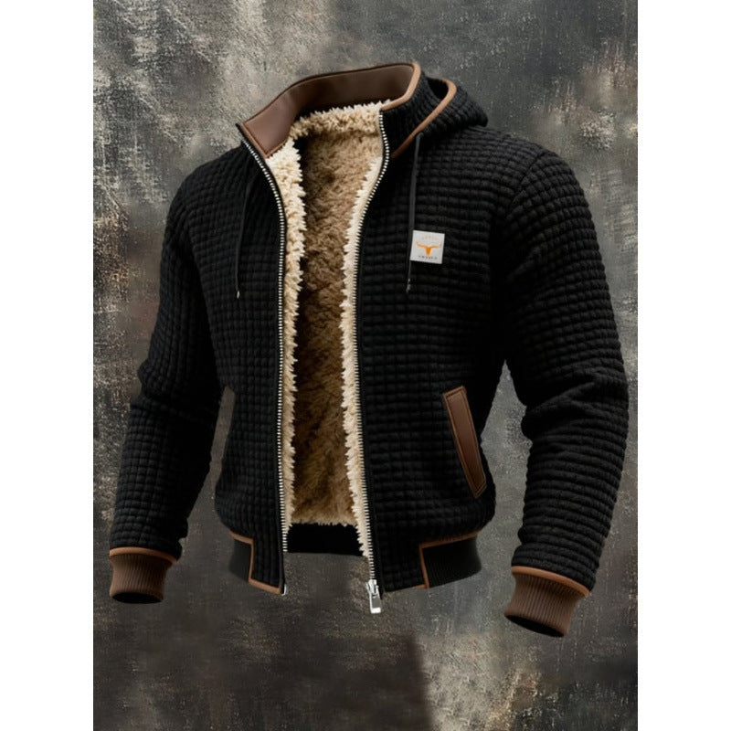 Men's Fleece-Lined Thick Hooded Jacket