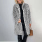 Leopard Print Plush Jacket — Cozy Loose-Fit Mid-Length Outwear