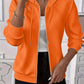 Texture Zip-Up Hoodie with Drawstring