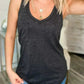V Neck Racerback Tank Top with Pocket