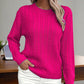 Women’s Textured Crew‑Neck Pullover Top