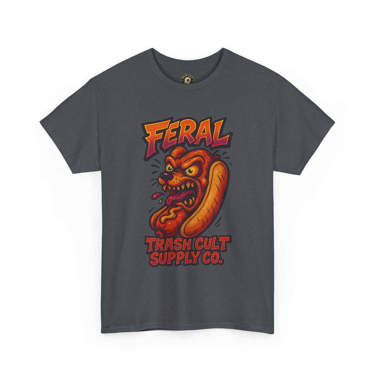 Feral Hot Dog Shirt – Bold Trashcore Art Tee | Trash Cult Supply Co | Gildan 5000 Unisex Fit