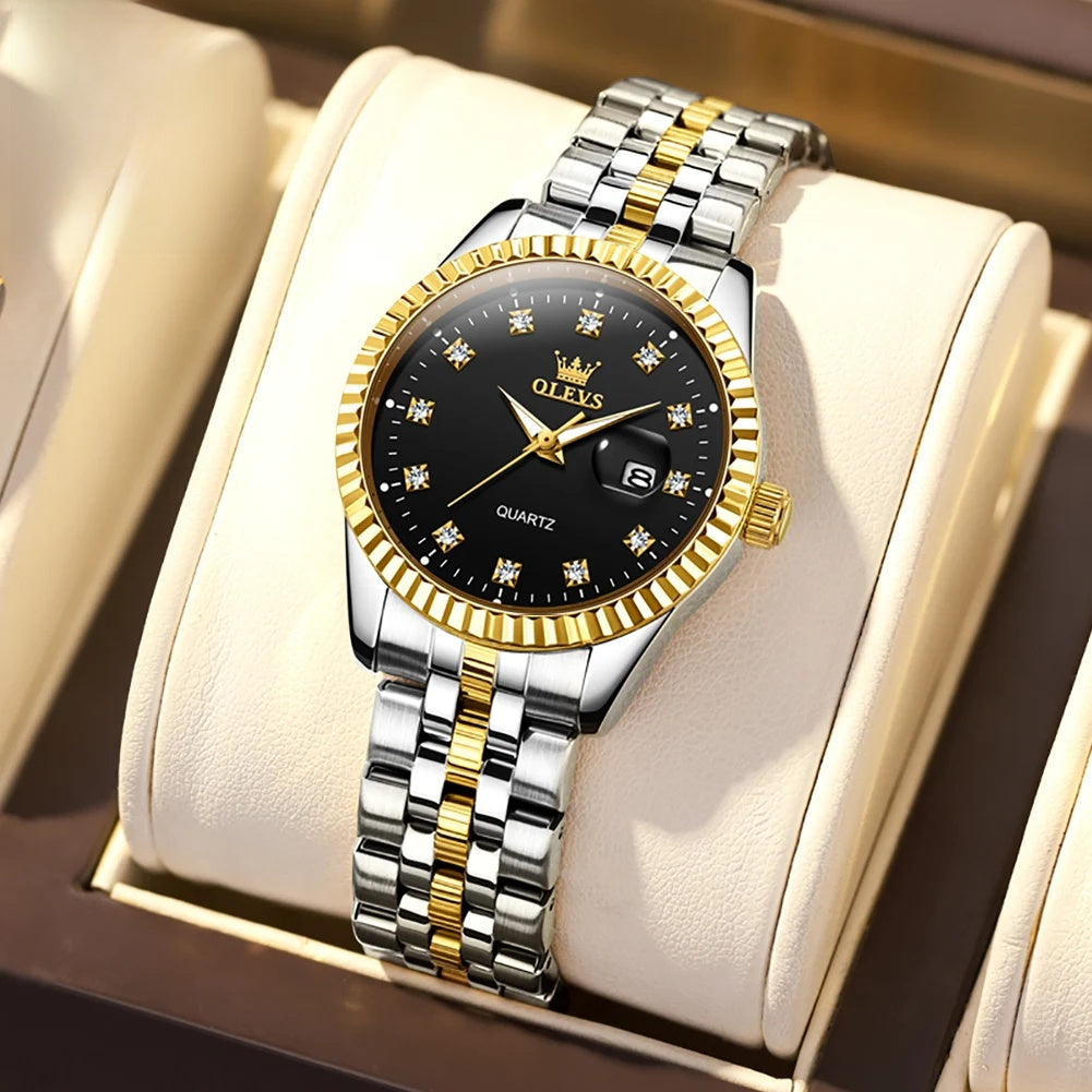 Women's 33mm Fluted Bezel Quartz Date Watch