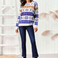Snowflake Pattern Round Neck Sweater