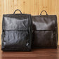 First layer leather black computer backpack