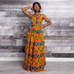 African Print Irregular Dress with Versatility