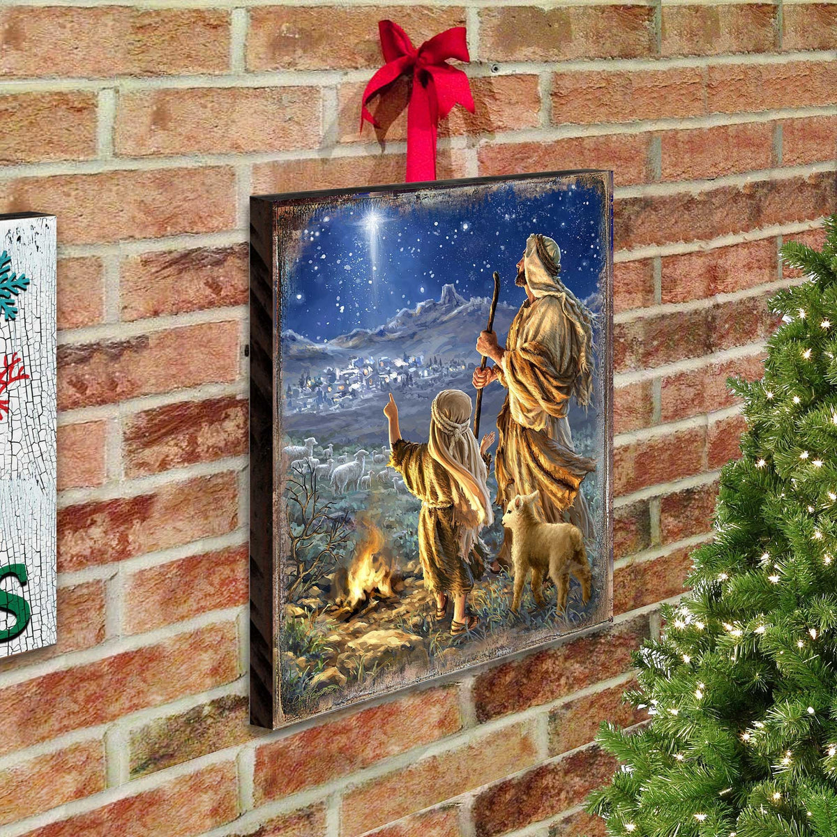 Shepherds Keeping Watch Wooden Wall Art by D. Gelsinger - Nativity Holiday Décor - 95632B38