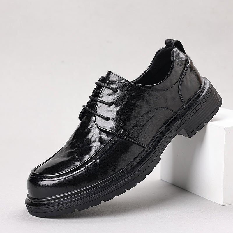 Leisure Chunky-soled Elevating Leather Shoes