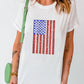US Flag Round Neck Short Sleeve T-Shirt