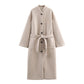 Long Belted Elegant Coat For Women