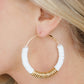 Beautiful White and Gold Clay Hoops