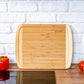 Large Wood Cutting Board for Kitchen 14x11 inch - Bamboo Chopping Board with Juice Groove - Wooden Serving Tray