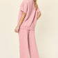 Textured Knit Short Sleeve Top and Pants Set
