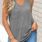 V Neck Racerback Tank Top with Pocket