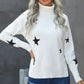 Turtleneck Star Print Sweater