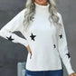 Turtleneck Star Print Sweater