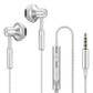9D Stereo Earphones Mic Headphone Headset In-ear Wired Headphones Bass Wire Earphone Earbud Phone Headset With Microphone Wired Earbuds Noise Isolating in-Ear Headphones Earphones with Mic Volume Control Plug for Sports Workout Compatible