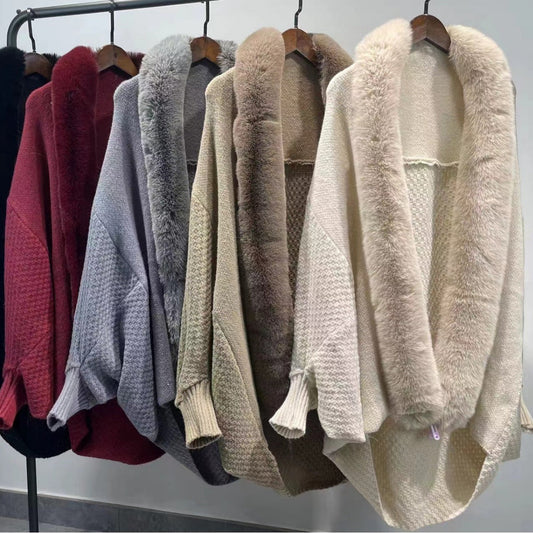 New Fashion Loose Cardigan Shawl Outer Match Cloak Coat Women
