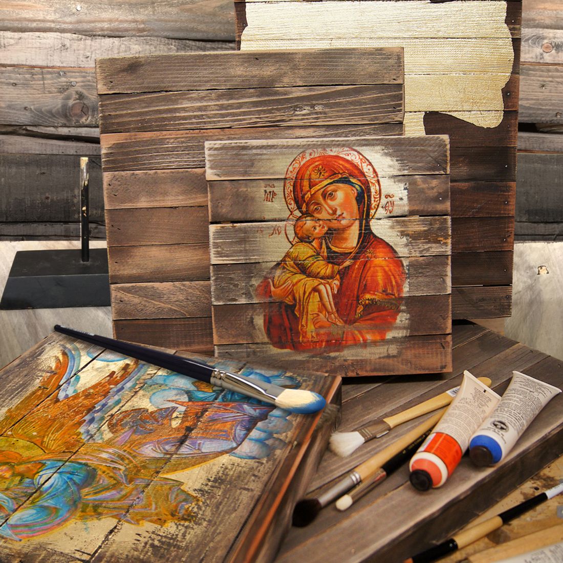 Lady of Guadalupe Wooden Gold Plated Religious Catholic Sacred Icon - Inspirational Icon Decor - 85032