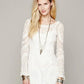 2021 hot sale flower pattern long sleeve loose hook beach dress women's hollow out sexy lace dress elegant sexy lace beach dress