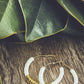 Beautiful White and Gold Clay Hoops