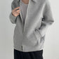 Flip Collar Zipper Coat