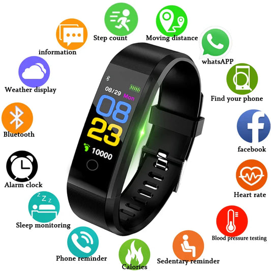 Unisex Smartwatch Heart Rate & Fitness Tracker