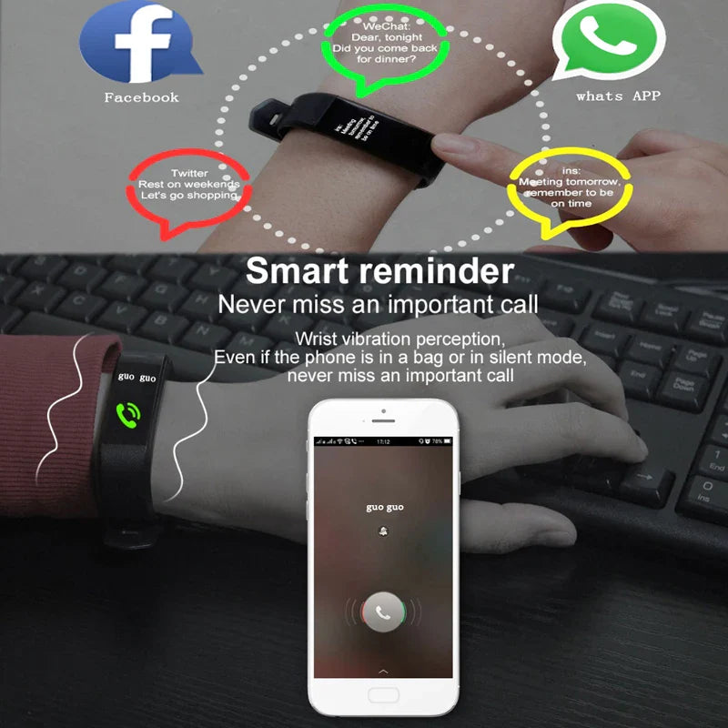 Unisex Smartwatch Heart Rate & Fitness Tracker