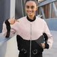 Black Cat on Pink Background Bomber Jacket