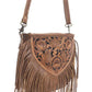 Hand tooled Fringe Bag