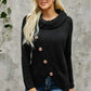 Black Buttoned Wrap Turtleneck Sweater