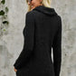 Black Buttoned Wrap Turtleneck Sweater