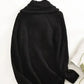 Black Buttoned Wrap Turtleneck Sweater