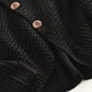 Black Buttoned Wrap Turtleneck Sweater