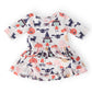 SALE Boo Crew 3/4 Sleeve Twirl Bodysuit
