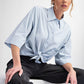 Half Slvs Stretch Poplin Button Down Shirt