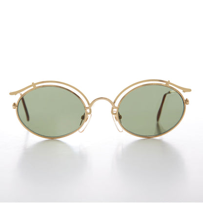 Gold Oval Eyelid Vintage Sunglasses  - Cohen