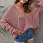Pink Zipper Hooded Sweater