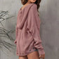 Pink Zipper Hooded Sweater